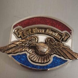 Vintage Men's metal belt buckle with eagle emblem